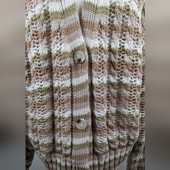 John + Jenn Julianna Stripe Cardigan Button Up Knit Sweater Size Size Large - Picture 6 of 16